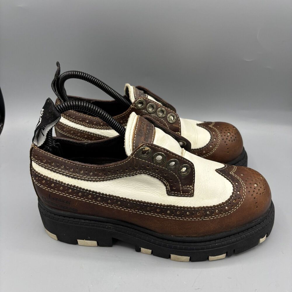 LONDON UNDERGROUND Y2K Creeper Platform Shoes Wingtip Chunky Women's Size 6.5